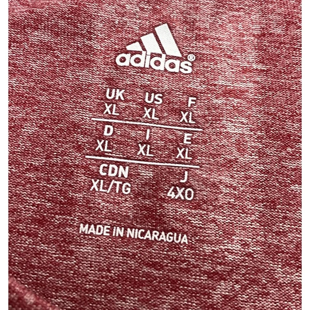 Adidas Climalite Mens Red Short Sleeve Outdoor Shirt Size XL